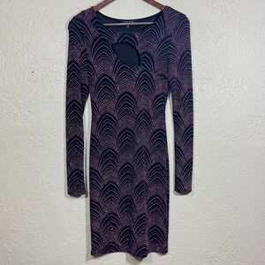 Vtg 90s Rhinestone Bodycon Dress Med USA Sparkle‎ Glam Bling Cocktail Event Gala